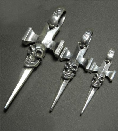 Photo2: Half Single Skull Dagger Square Bottom & H.W.O Pendant