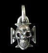 Photo1: Skull Iron Cross Pendant (1)