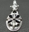 Photo3: Panther & Cross Oval Pendant (3)