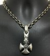 Photo17: Round cross with skull Pendant (17)