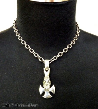 Photo3: Eagle with round zip cross Pendant