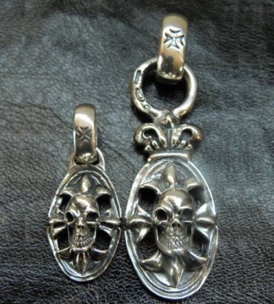 Photo2: Quarter Cross Oval On Skull With H.W.O Pendant