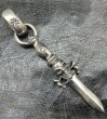 Photo4: One third Skull On Dagger Pendant With H.W.O (4)