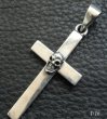 Photo4: Skull On Plain Cross Pendant [1/8 , 1/16] (4)