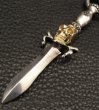 Photo6: Gold Skull On Dagger With H.W.O Pendant (6)