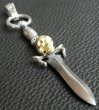 Photo18: Gold Skull On Dagger With H.W.O Pendant (18)