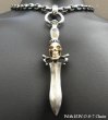 Photo15: Gold Skull On Dagger With H.W.O Pendant (15)