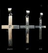 Photo1: G&Crown Plain Cross Pendant [Quarter,1/8,1/16] (1)