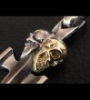 Photo11: 18k Gold Skull & Sterling Skull Double Face Square Bottom Dagger Pendant (11)