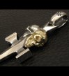 Photo9: 18k Gold Skull & Sterling Skull Double Face Square Bottom Dagger Pendant (9)