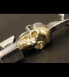 Photo5: 18k Gold Skull & Sterling Skull Double Face Square Bottom Dagger Pendant (5)