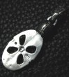 Photo2: Quarter Skull On Top Cross Oval With Classic H.W.O Pendant (2)