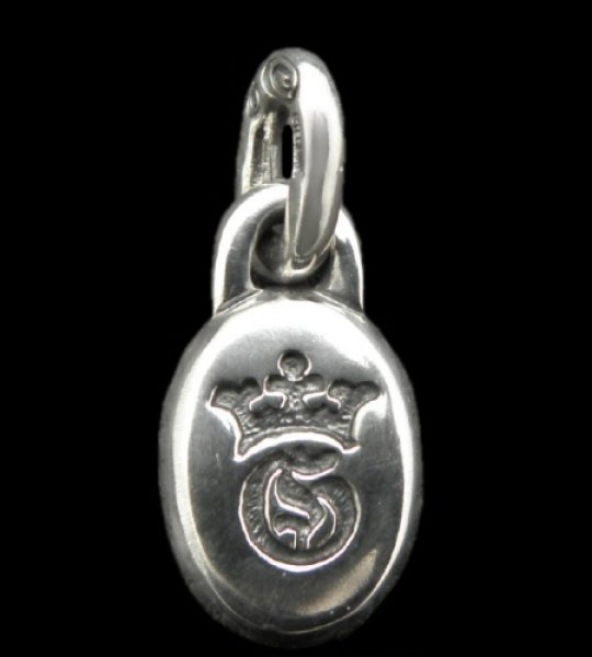 Photo1: G&Crown Oval Pendant (Small oval) (1)