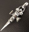 Photo4: Crown Single Skull Dagger Square Bottom With Chiseled Loop & H.W.O Pendant (4)