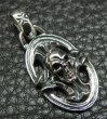 Photo12: Quarter Sculpted Oval On Skull With H.W.O Pendant (12)