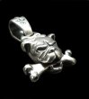 Photo1: Bulldog With Bone Boat Chain Neck Pendant (1)