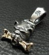 Photo4: Old Bulldog With Gold Bone Boat Chain Neck Pendant (4)