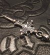 Photo2:  3Skull On 2inc Plain Grooved Cross With Single Skull Dagger Pendant (Quarter) (2)