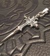 Photo7:  3Skull On 2inc Plain Grooved Cross With Single Skull Dagger Pendant (Quarter) (7)