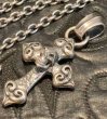 Photo17: Skull On Half 4Heart Chiseled Cross With Chevron Bail Pendant (17)