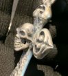 Photo13: Skull On Half 4Heart Chiseled Cross With Chevron Bail Pendant (13)