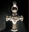 Photo3: Face On Battle-Ax Cross With Chevron Bail Pendant (3)