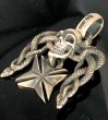 Photo3: Skull On Snake Buckle With Maltese Cross Pendant (3)