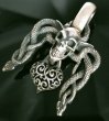 Photo3: Skull On Snake Buckle With Heart Pendant (3)