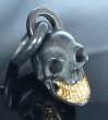 Photo7: Single Skull With Pure Gold Wrap Teeth Pendant (7)