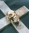 Photo8: 10K Gold Skull On Plain Cross Pendant (Half) (8)