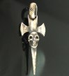 Photo2: Half Single Skull Dagger Round Bottom & H.W.O Pendant (2)