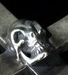 Photo2: Skull On Plain Petro Cross Pendant [Quarter] (2)