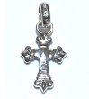 Photo10: 1/16  Long 4 Heart Crown Cross With H.W.O Pendant [Platinum finish] (10)