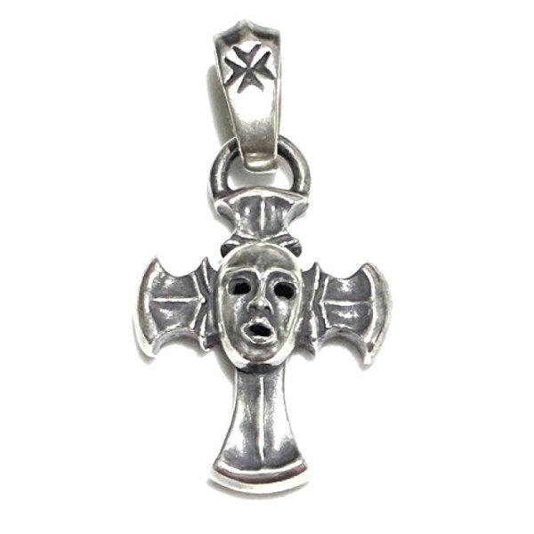 Photo1: 1/16 Face On Battle-Ax Cross With Classic H,W,O Pendant  (1)