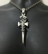 Photo9: Triple Skull Dagger Pendant (Maltese Cross Stamp) (9)