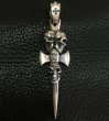 Photo8: Triple Skull Dagger Pendant (Maltese Cross Stamp) (8)