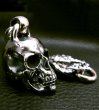 Photo3: Large Skull With Half Snake & Maltese Cross H.W.O , Smooth Anchor Links Wallet Hanger (3)