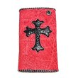 Photo1: Crocodile Flank Cross Inlay Elephant Wallet (1)