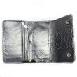 Photo6: Crocodile Flank Cross Inlay Elephant Wallet (6)