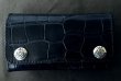 Photo4: Crocodile Belly Plain Long Wallet (4)