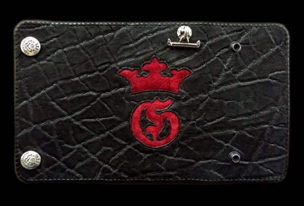 Photo1: Hippo G&Crown Inlay Elephant Long Wallet (1)