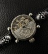 Photo7: ELIDA Vintage Skeleton Watch With 2Skull Pins Band (7)