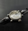 Photo5: ELIDA Vintage Skeleton Watch With 2Skull Pins Band (5)