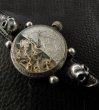 Photo3: ELIDA Vintage Skeleton Watch With 2Skull Pins Band (3)