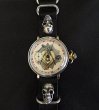 Photo4: FREEMASON Watch With 2Skulls Watch Band (4)