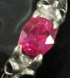 Photo4: Pink Sapphire Devil Skull Triangle Wire Bangle 2Finger Ring (4)