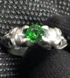 Photo7: Green Garnet Quarter Devil Skull Triangle Wire Bangle Ring (7)