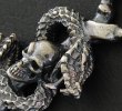 Photo4: Half Snake Skull With Quarter Skull Chain Necklace (4)