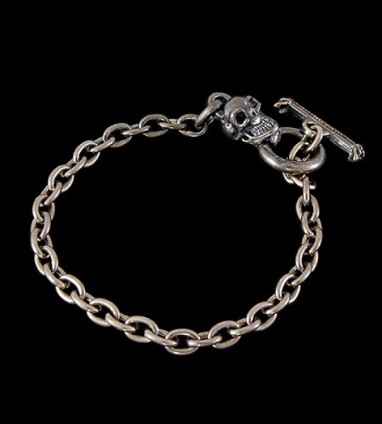 Photo1: Quarter Skull Quarter Chain Bracelet (1)