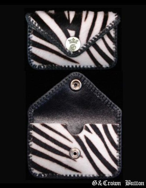 Photo1: Hair-On Skin(Zebra) Card Case (1)